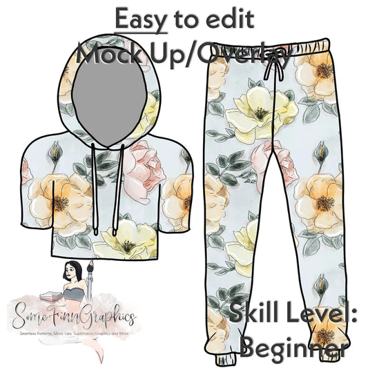 Cropped Hoodie Set Mock-Up