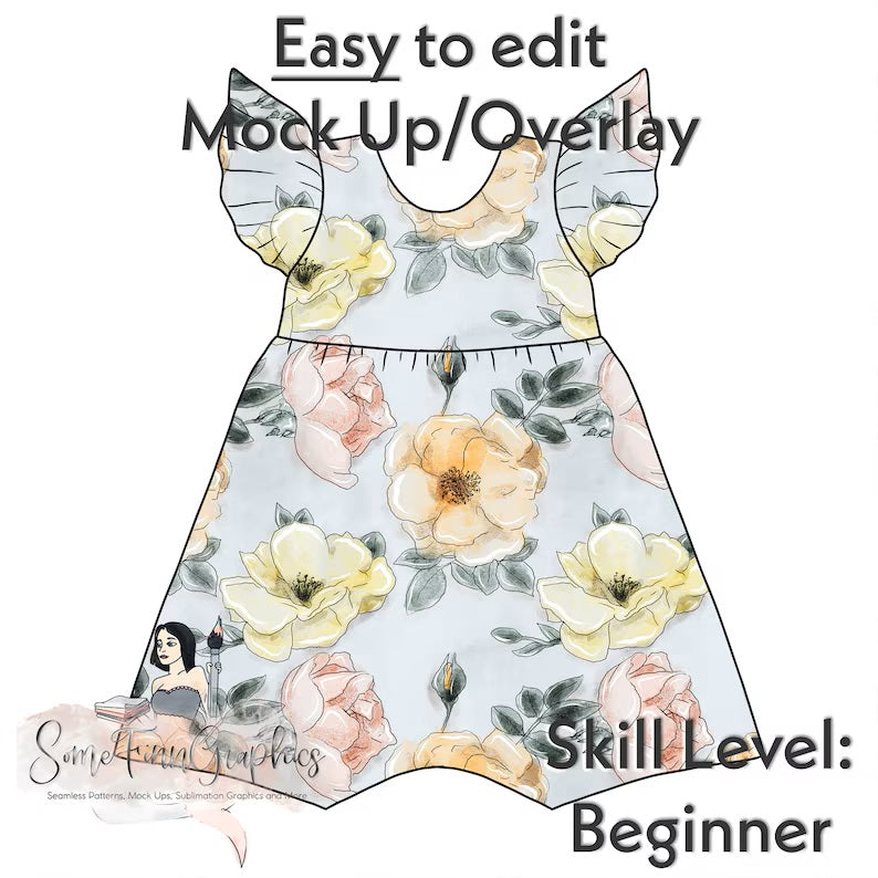 Flutter Sleeve Romper Mock-Up