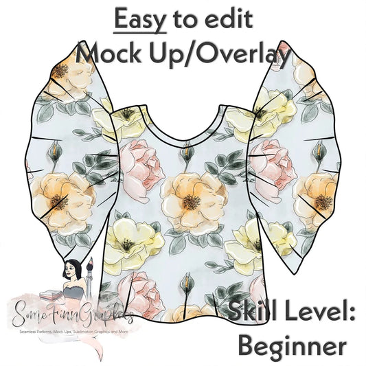 Flutter Sleeve Shirt Mock-Up
