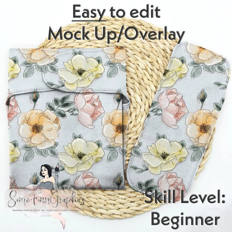 Cloth Preflat Diaper Realistic Mock-Up
