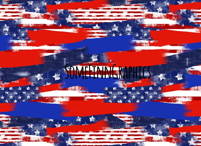 Brush Strokes Military USA Seamless Design Pattern