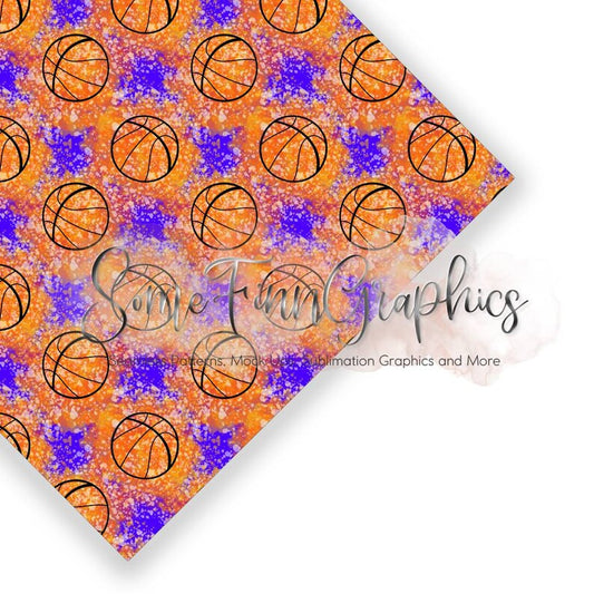 Basketball Neon Splatter Digital Paper