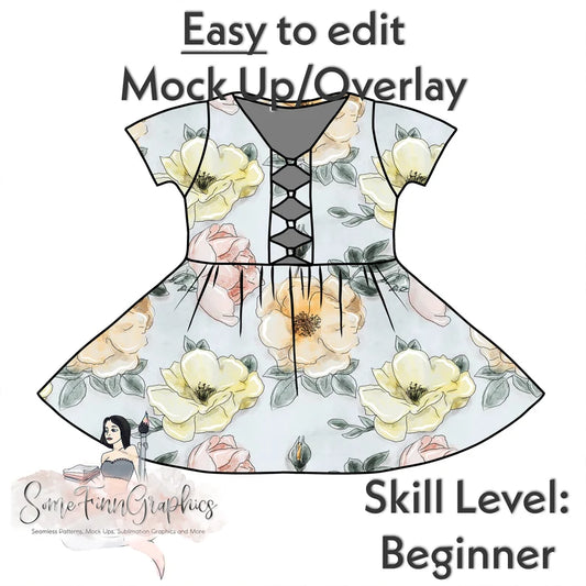 Bow Back Twirl Dress Mock-Up