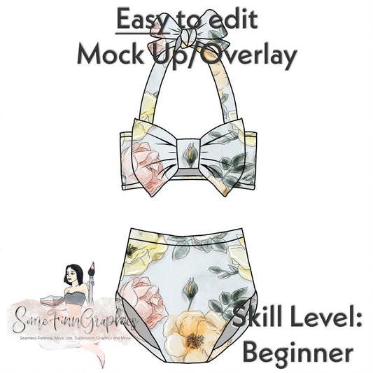 Bow Bikini Swimsuit Mock-Up