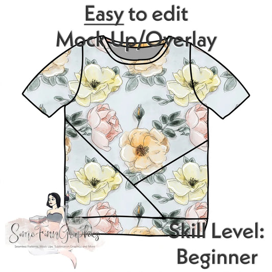 3 Panel T-Shirt Lined Mockup