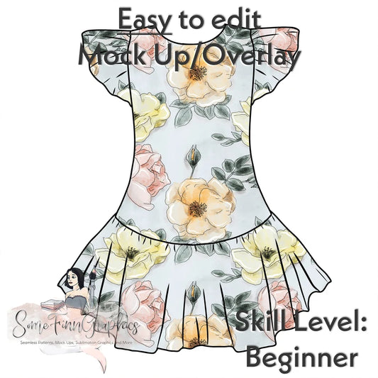 Flutter Sleeve Dress Mock-Up