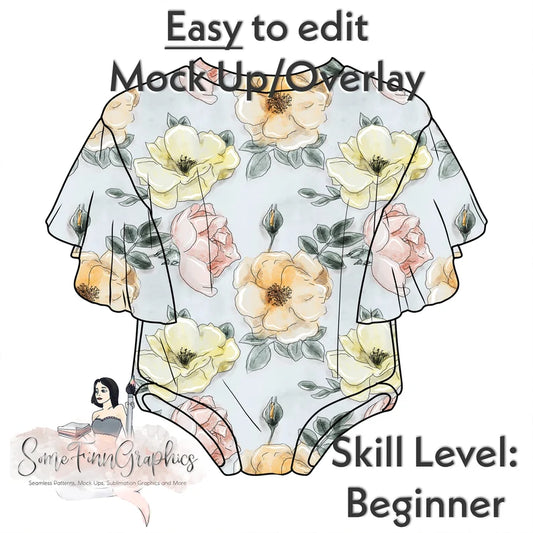 Flutter Sleeve Romper Mock-Up