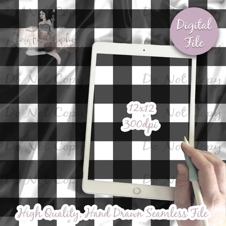 Buffalo Plaid Black and White Digital Paper