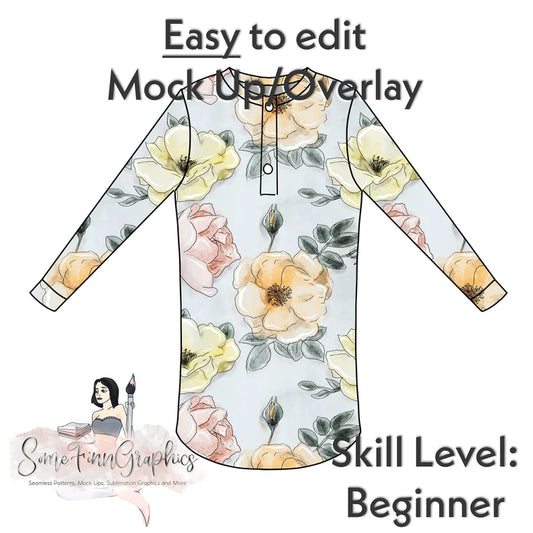 Button Up Night Shirt Mock-Up