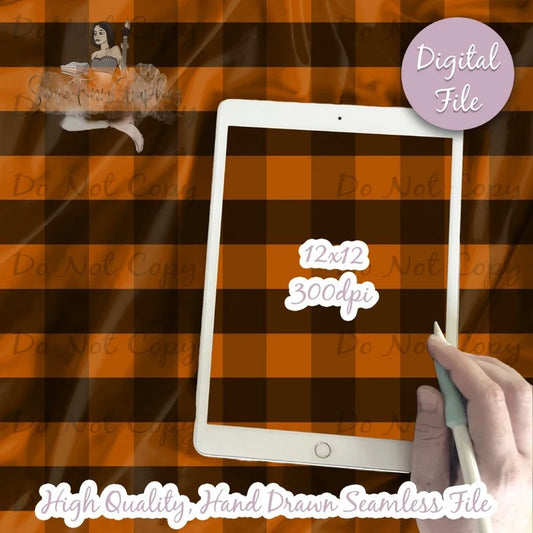 Buffalo Plaid Orange Digital Paper
