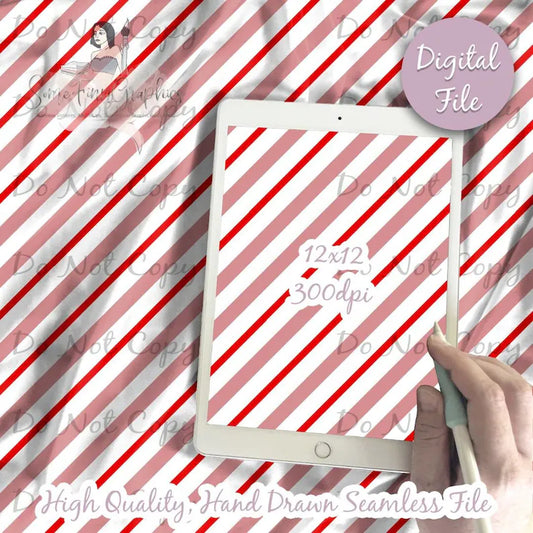 Candy cane Red Stripes Digital Paper