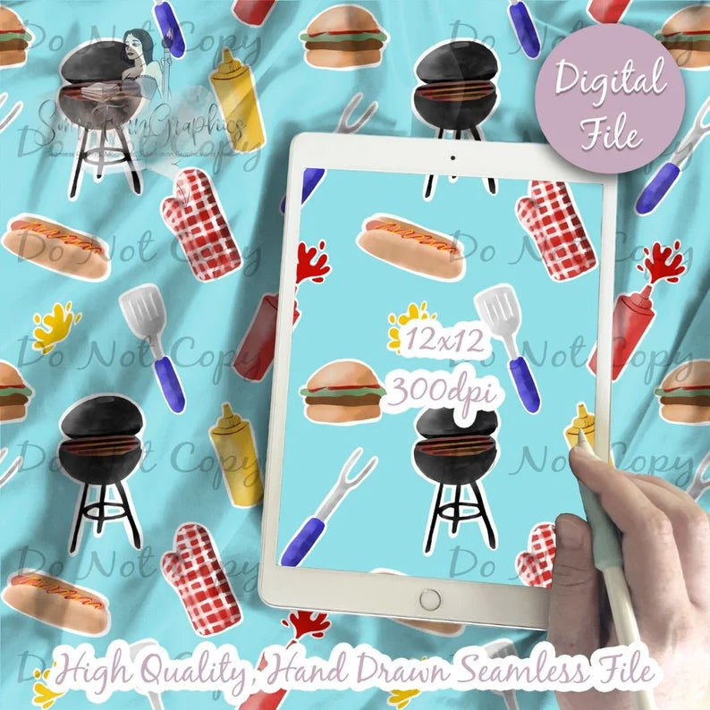 BBQ Watercolor Seamless