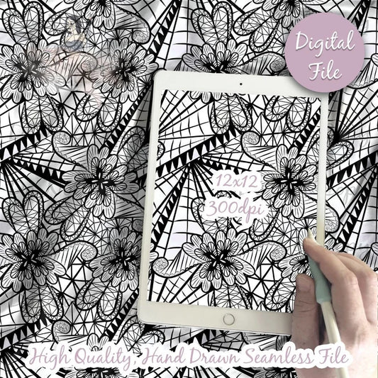 Black Lace Digital Paper
