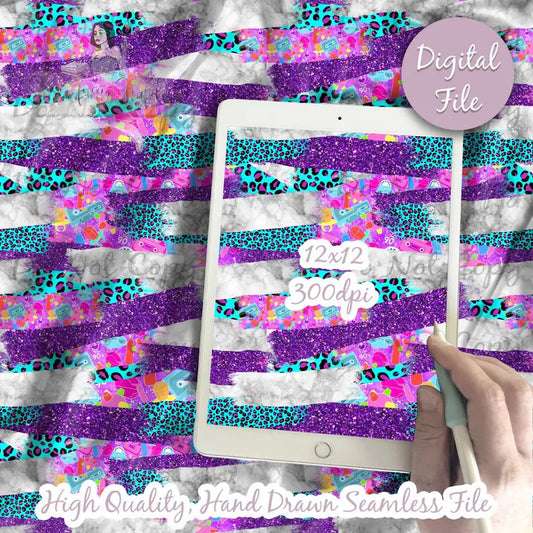 Brush Strokes 90s Seamless Design Pattern