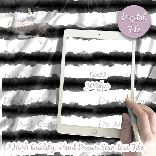 Black Watercolor Stripes Seamless