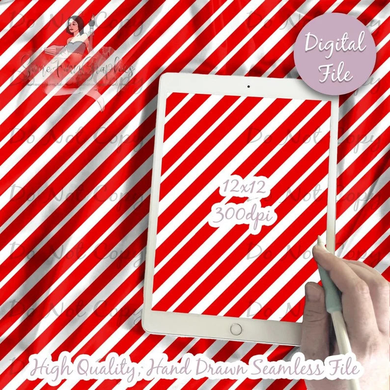 Candy cane Red Stripes Digital Paper