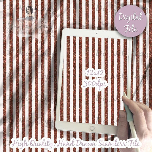 Candy cane Gilitter Red Stripes Digital Paper