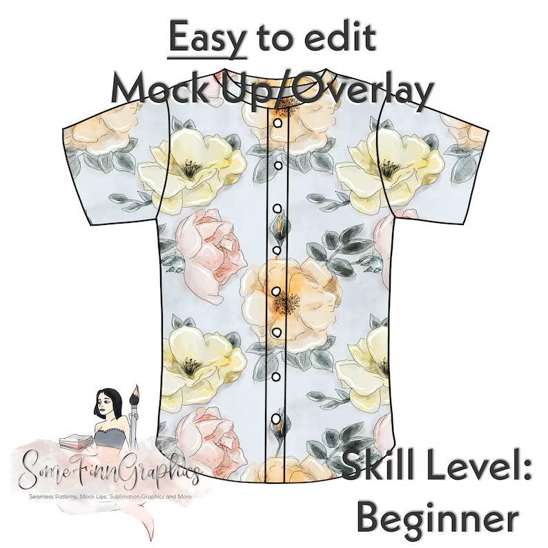 Button Up T-Shirt Mock-Up