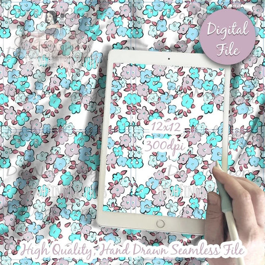 Bold Blue Floral Seamless