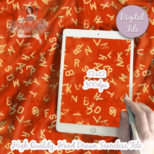 Alphabet Soup Digital Paper, Seamless Alphabet pattern