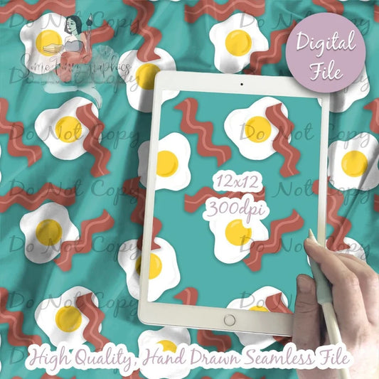 Bacon and eggs Digital Paper