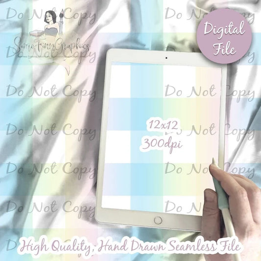 2 Pastel Rainbow Gingham Digital Paper