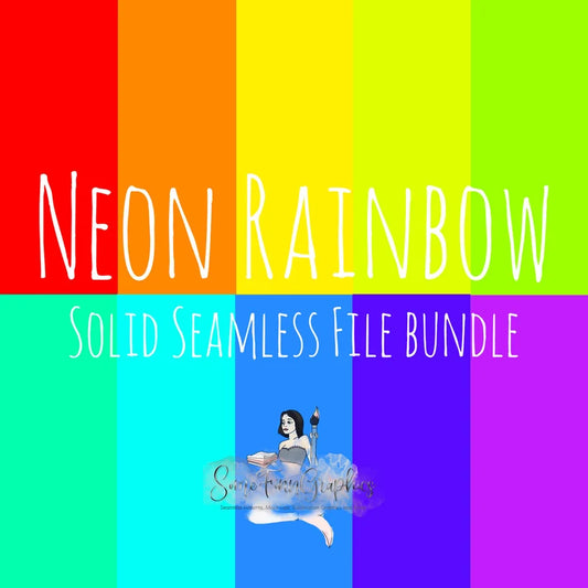 10 Neon Rainbow Solid Seamless Files Bundle Digital Paper