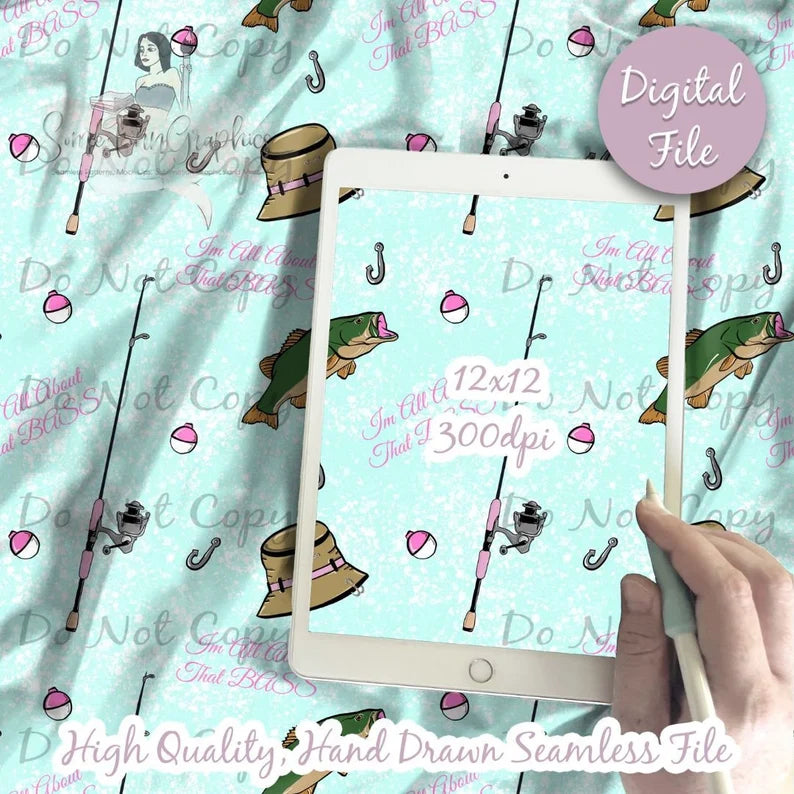 Bass Fishing Digital Paper