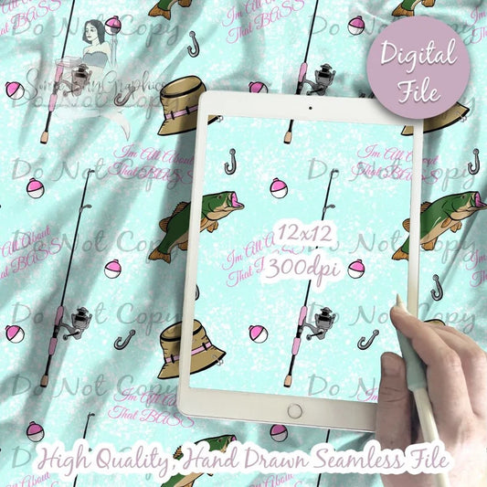 Bass Fishing Digital Paper
