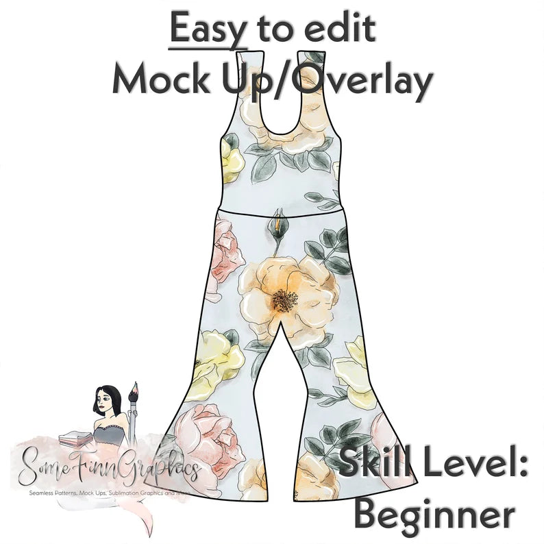 Flare Romper Pants Mock-Up
