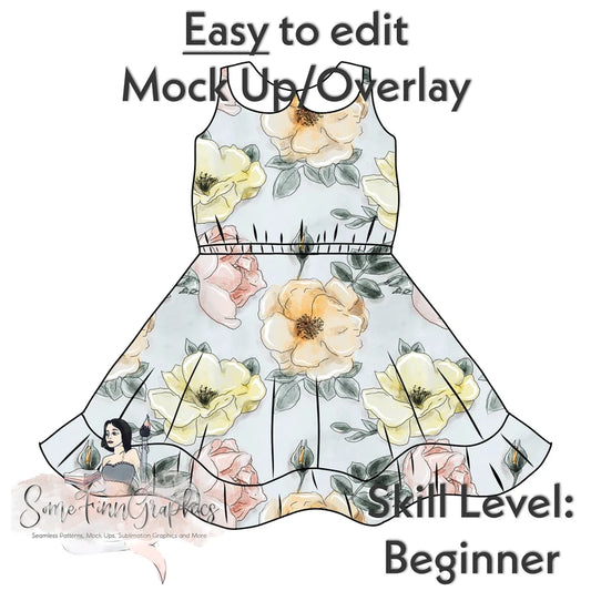 Collar Sleeveless Dress Mock-Up