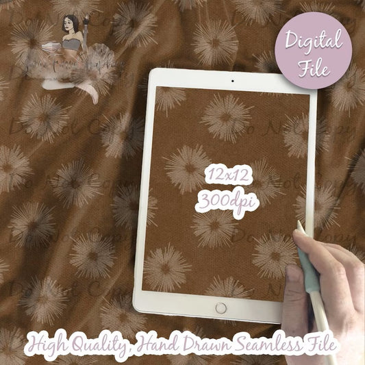 Boho Flowers Texture Seamless Design Pattern
