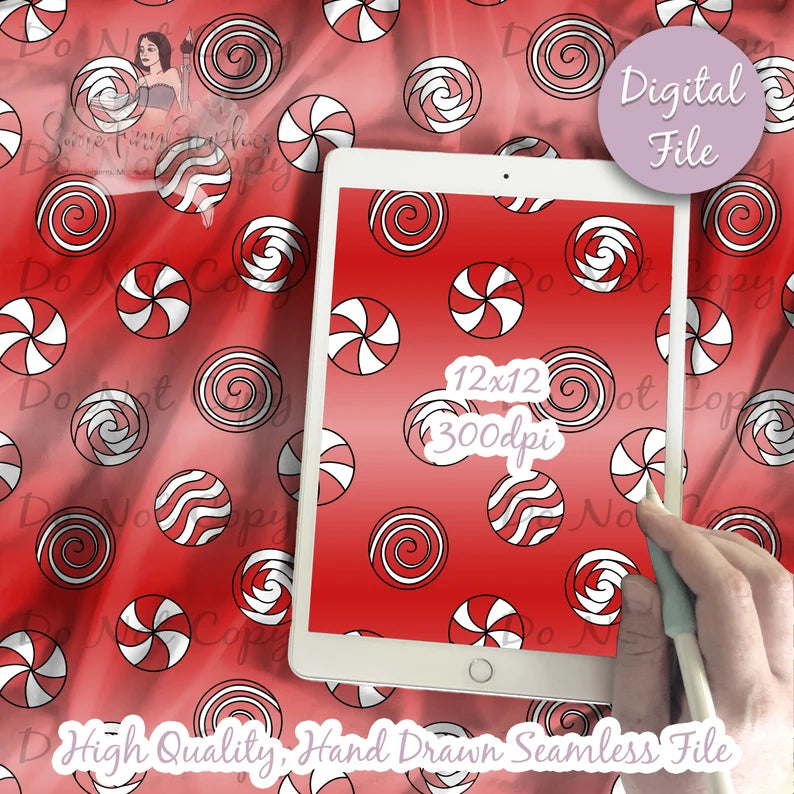 Candy Mints Red Digital Paper
