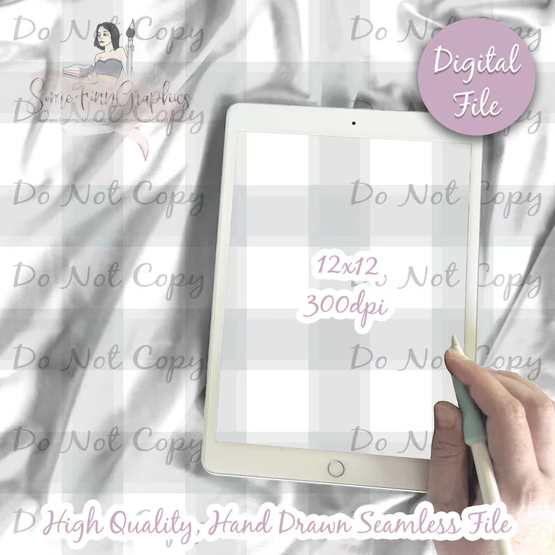 Buffalo Plaid Light Gray and White Digital Paper