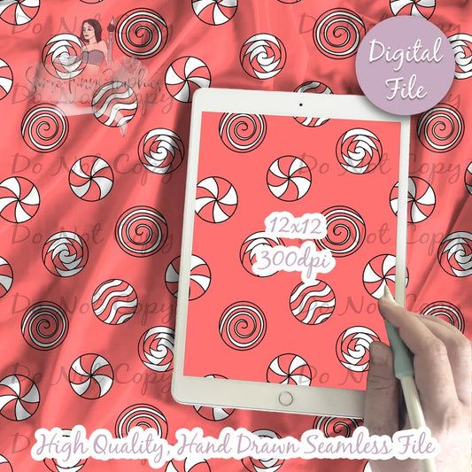 Candy Mints Red Digital Paper