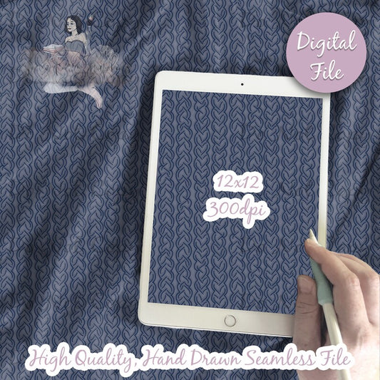 Blue Cable Knit Texture Seamless