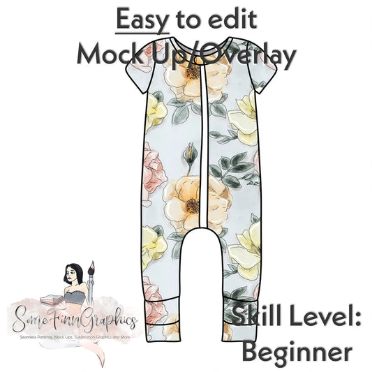 Fold Over Foot Pajamas Mock-Up