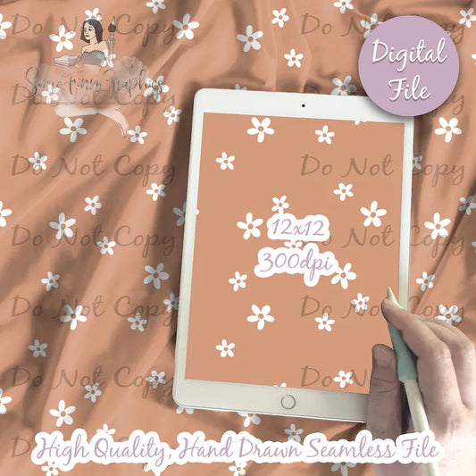 Boho Daisy Floral Digital Paper