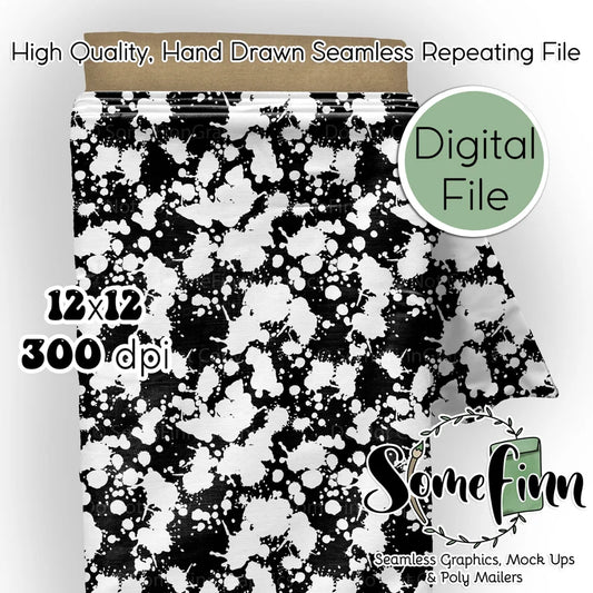 Black and White Splatter Seamless