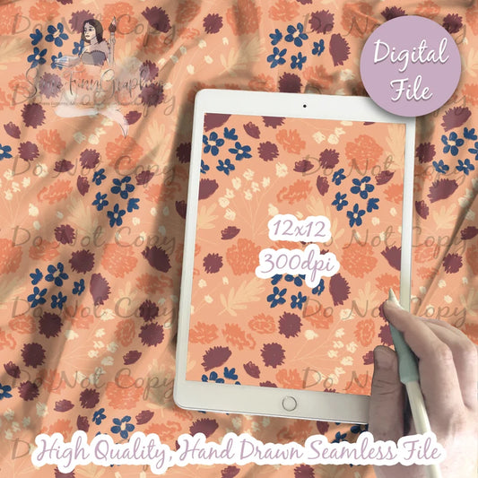 Autumn Flowers Texture Seamless