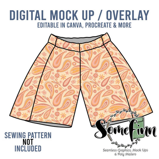 Color Block Shorts Mock-Up