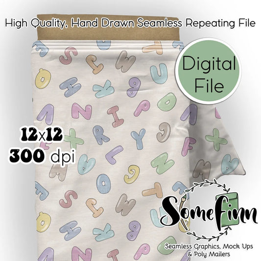 Alphabet Seamless 12x12 Digital Paper| Muted