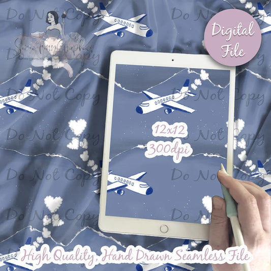 Airplane Digital Paper - Seamless Airplane Pattern