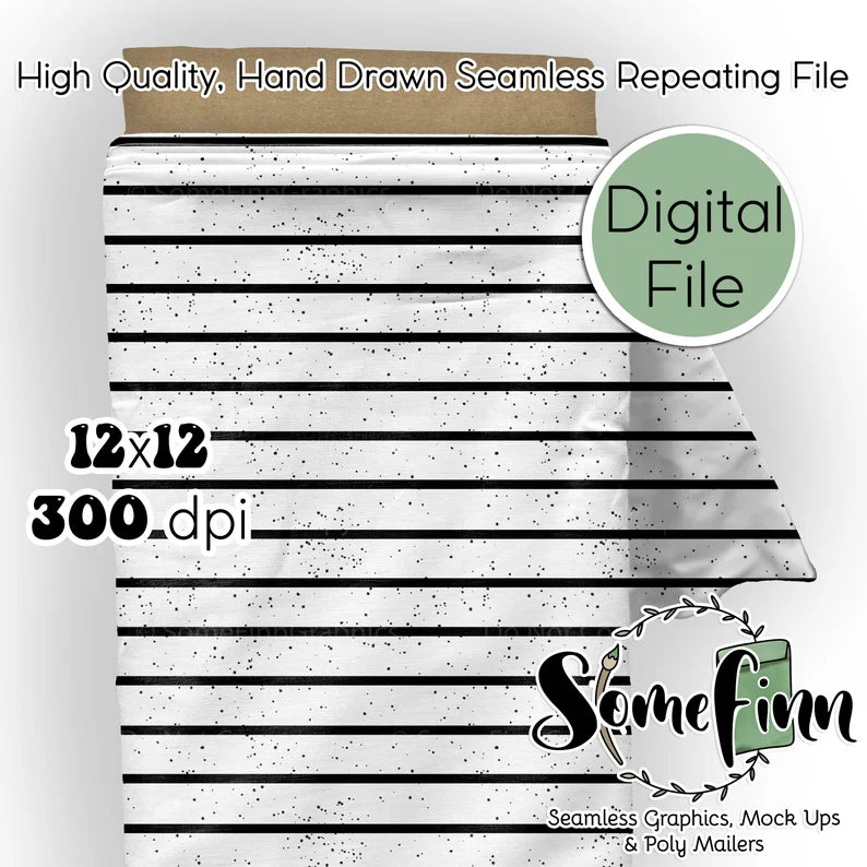Black and White Stripes and speckles Digital Paper