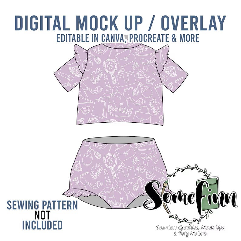 Flutter Rash Guard and Ruffle Bottoms Mock-Up