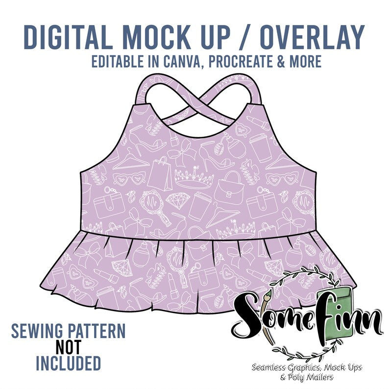 Crop Peplum Tank Mock-Up