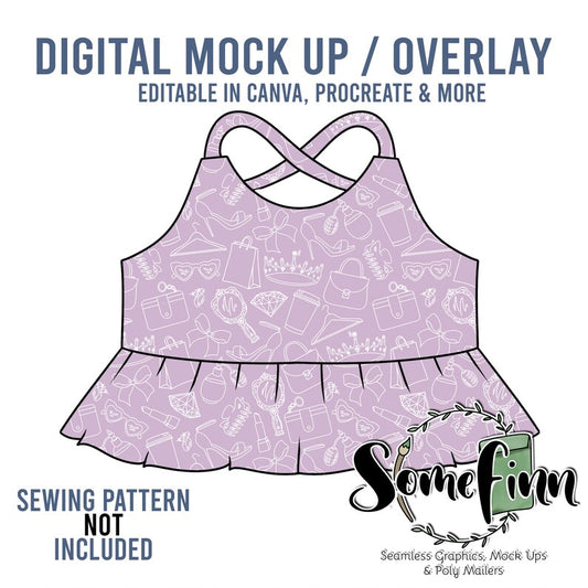 Crop Peplum Tank Mock-Up