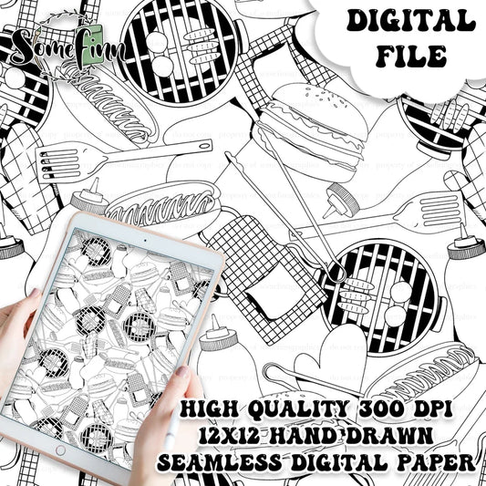 BBQ Seamless Digital Paper