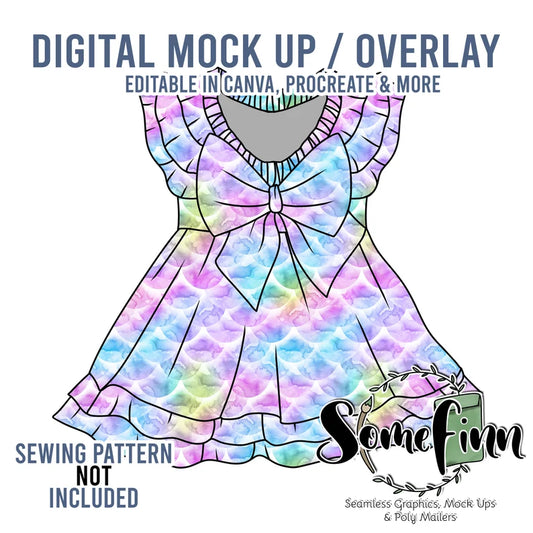 Bow Ruffle Dress Mock-Up