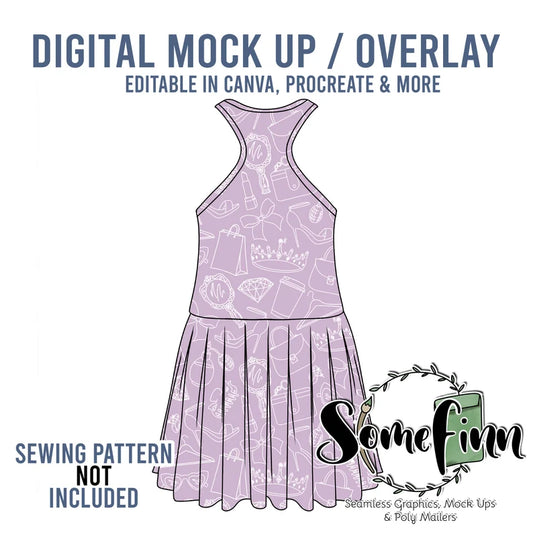 Drop Waist Sleeveless Dress Mock-Up